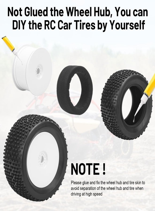 daitoku 17mm Hex RC Wheel and Tires, daitoku 1/8 RC Off Road Racing Truck Tires and Wheels for Arrma Typhon 6S Talion 4WD HPI HSP Bazooka Camper Kyosho TRAXXAS - White - Image 2